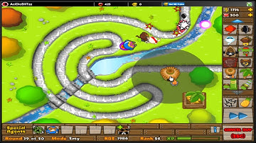Bloons Tower Defense 5 - BTD5 Walkthrough | Park Path/Track 2 | Easy Mode - No Lives Lost
