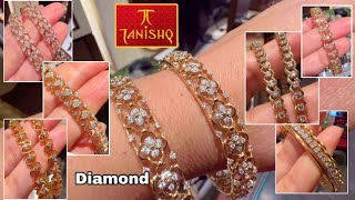 Tanishq Latest Diamond Bangle Designs with Price/2025 Diamond Collection/22k Diamond Bangle /Deeya