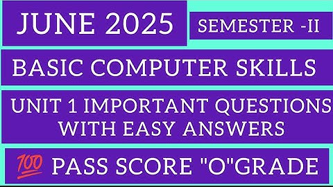 Basic computer skills| Important Questions and Answers| Bcom Bba 2nd sem| Osmania University| June
