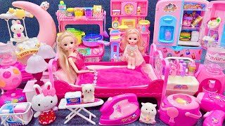 15 Minutes Satisfying with Unboxing Pink Barbie Doll Bedroom,Kitchen Collection Review Toys | ASMR