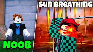 Going From Noob To 0.5% Sun Breathing V2 Kamado Tanjiro In Weak Legacy 2 Roblox..