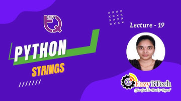 InfyTQ Series from Eazy Btech || Python | Strings || Lecture-19