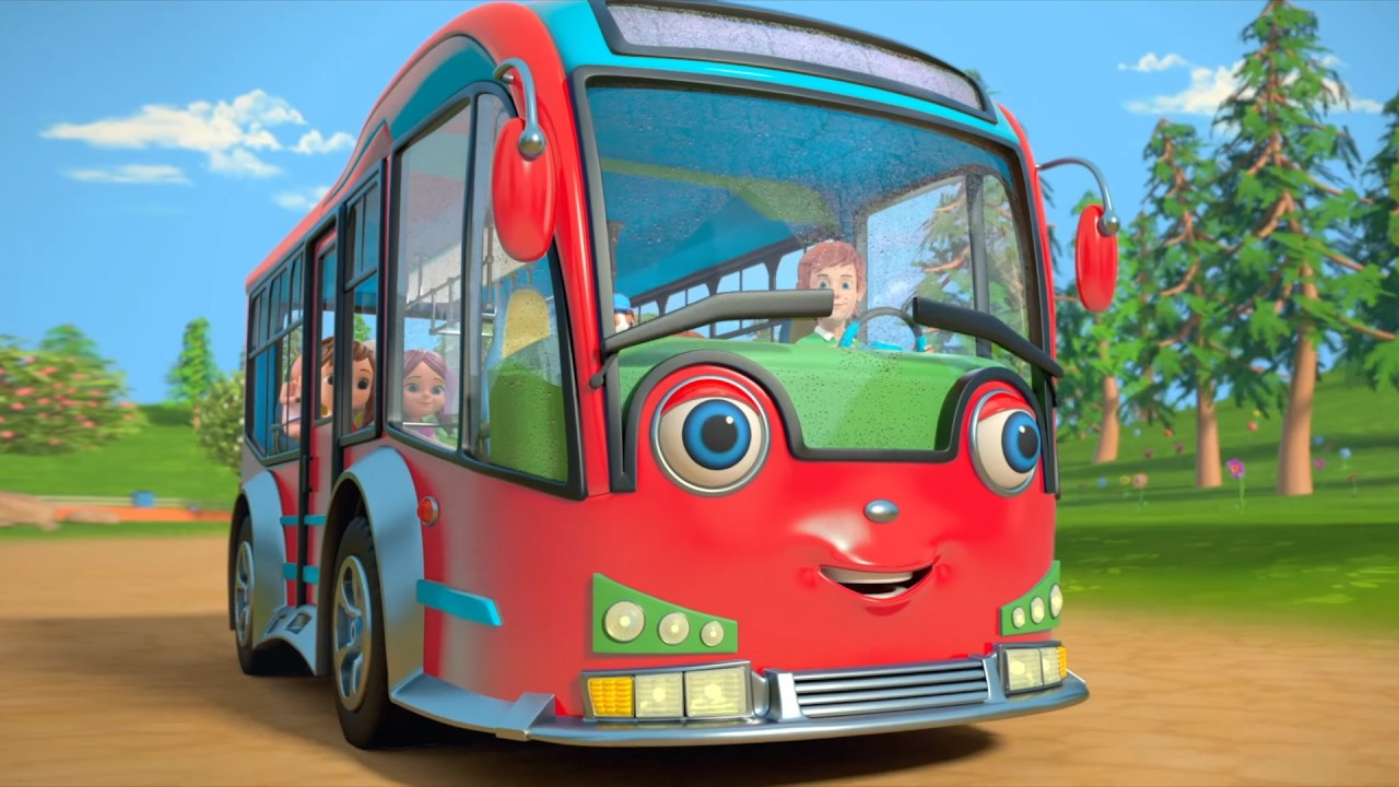 Wheels on the Bus Go Round and Round | Nursery Rhymes & Kids Songs