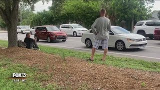 Man confronted by panhandler who rejected offer for work