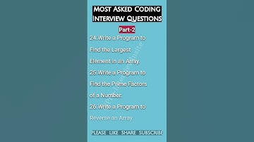 Part-2 | Coding Interview Questions and Answers| #shorts#shortsfeed#youtubeshorts#codinginterviews