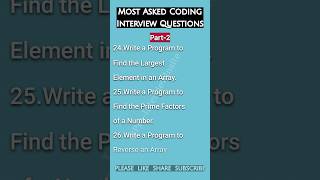 Part-2 | Coding Interview Questions and Answers| shortsshortsfeedyoutubeshortscodinginterviews