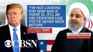 Trump set to impose new Iran sanctions, warns of "obliteration" if war erupts Trump set to impose new Iran sanctions, warns of "obliteration" if war erupts