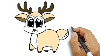 how to draw a reindeer draw so cute simple drawings for beginners