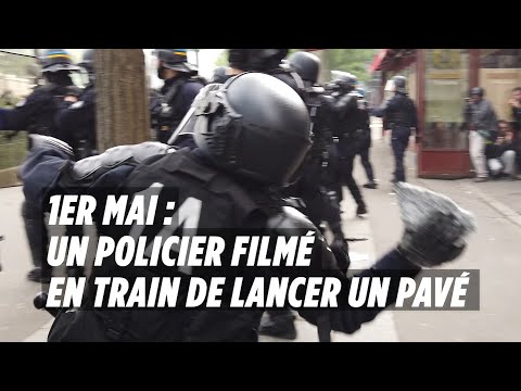 1er mai : un CRS filmé en train de jeter un pavé