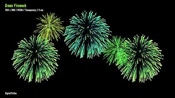 Green Fireworks Twitch Alert, Stream Overlay, Animated Vtuber Asset
