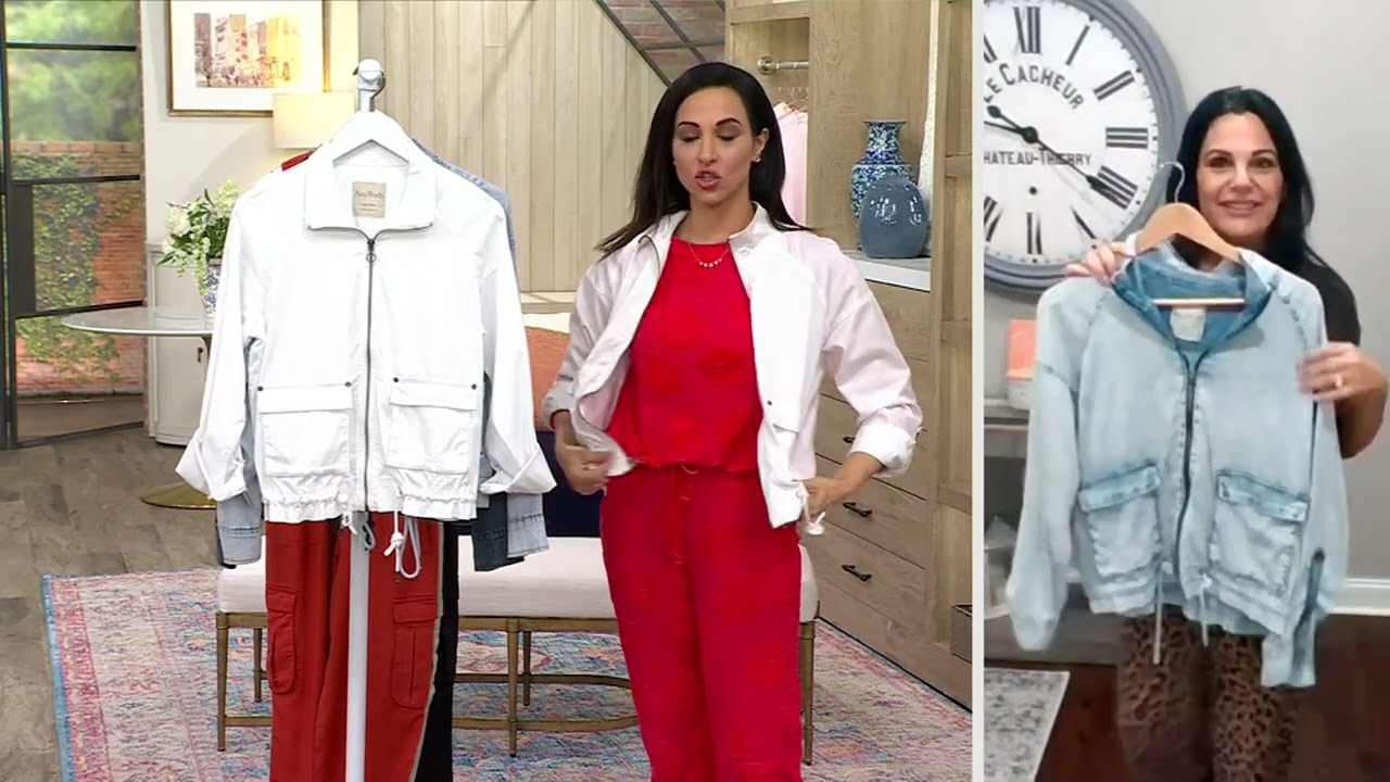 AnyBody Drapey Denim Lightweight Jacket with Drawcord Hem on QVC
