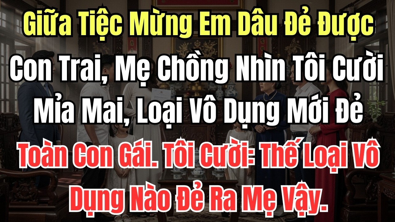 Giữa Tiệc Mừng Em Dâu Đẻ Được Con Trai, Mẹ Chồng Nhìn Tôi Cười Mỉa Mai, Loại Vô Dụng Mới Đẻ Toàn Con