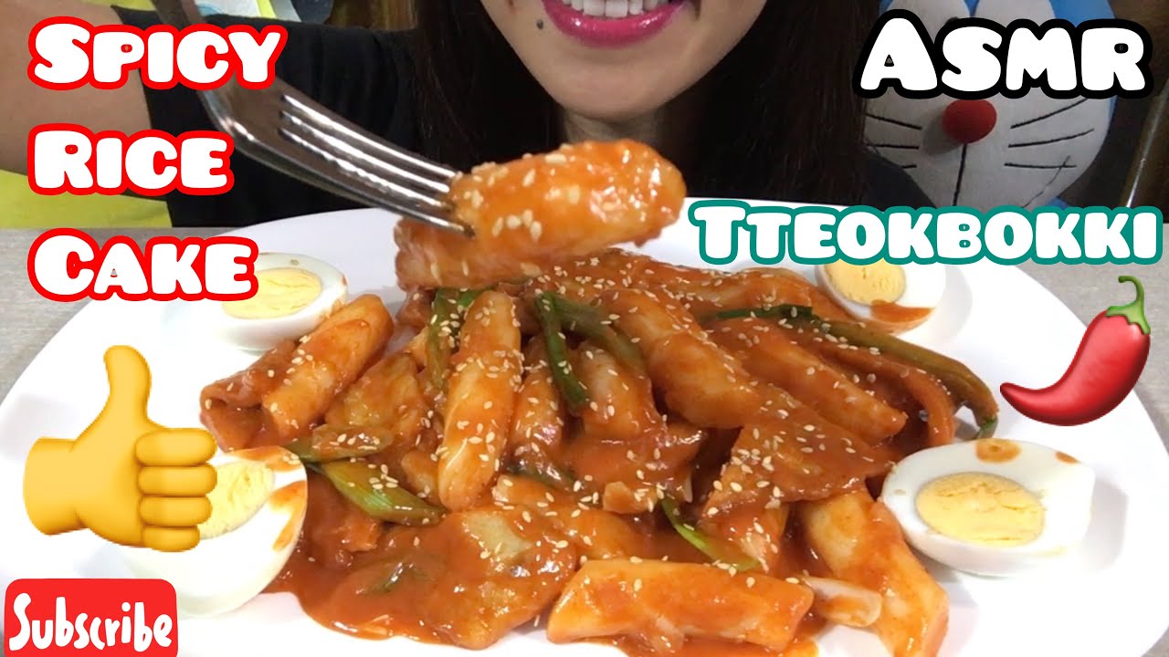 ASMR Spicy Rice Cake Tteokbokki eating sounds YouTube