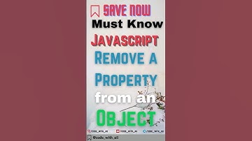Javascript remove a property from an object #shorts