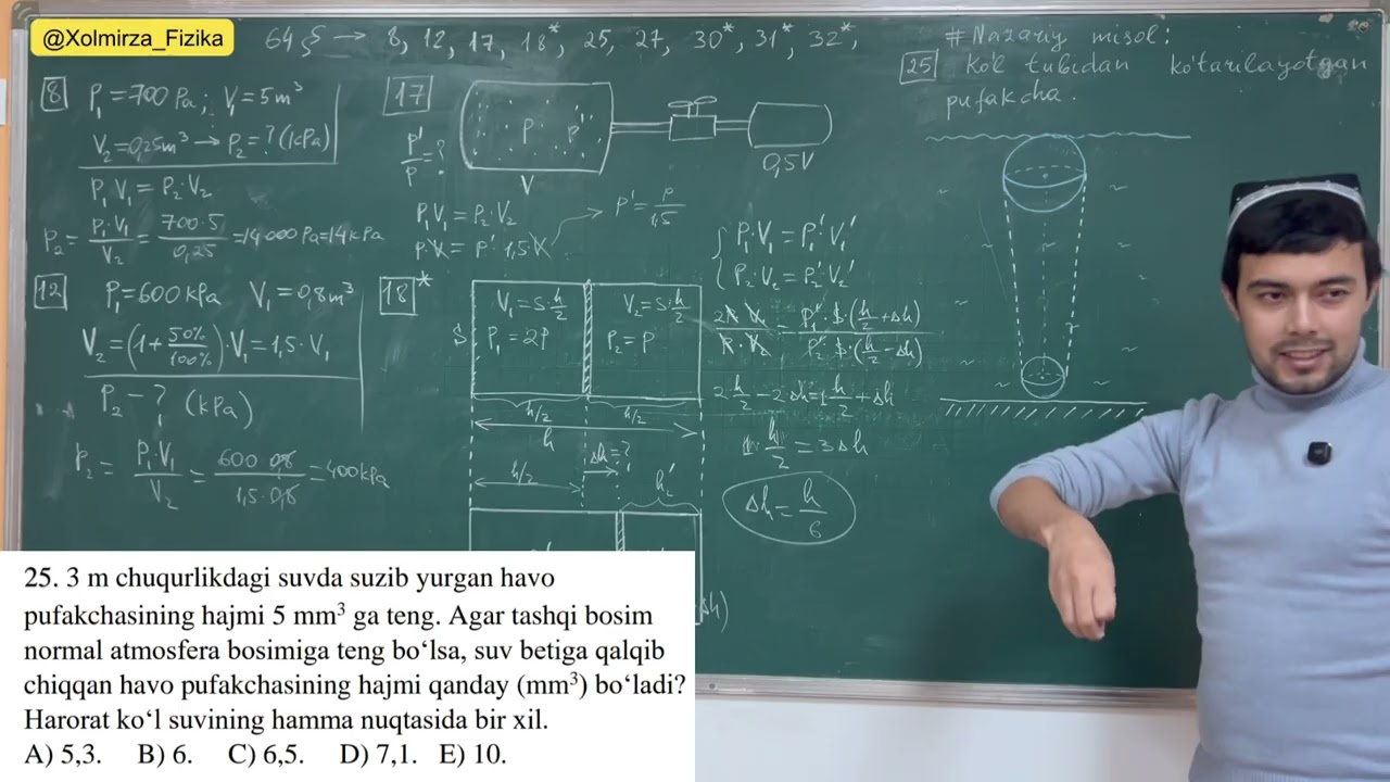 64-mavzu yechimi Innova || Izotermik-izojarayon