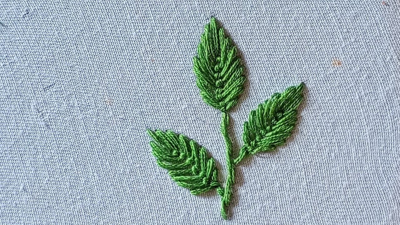 How to leaf 🌿 stitch | basic hand embroidery fly leaf stitch ...