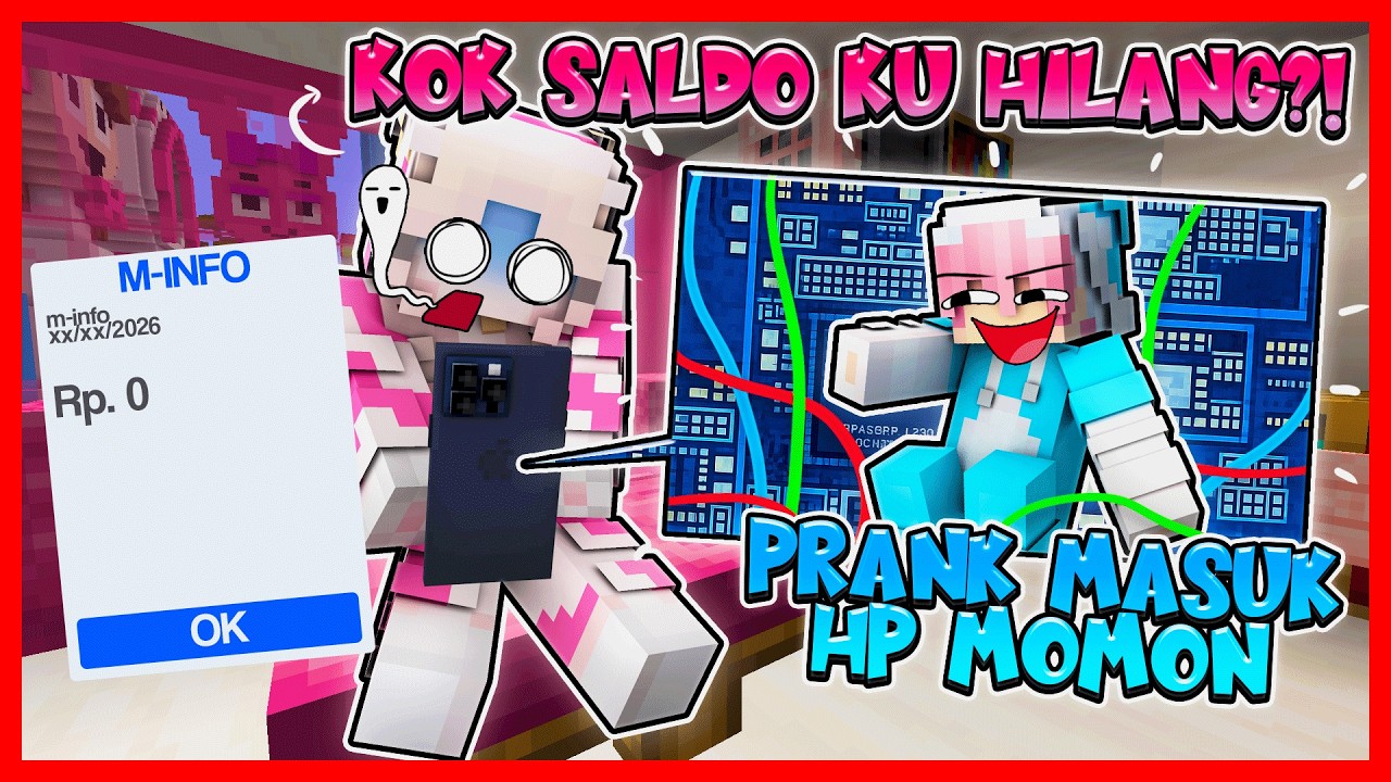 ATUN PRANK MASUK KEDALAM HP MOMON & MENEMUKAN RAHASIA !! Feat @MOMON Minecraft