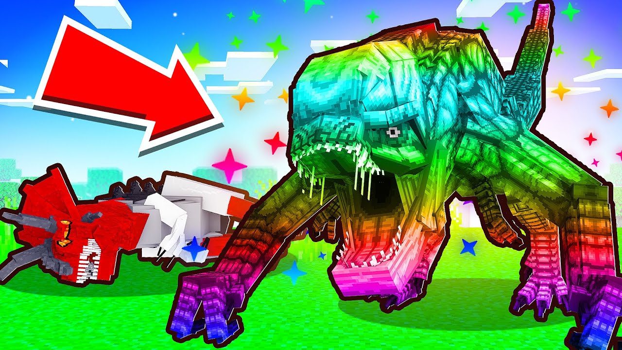 O FILHOTE D-REX DIFERENTE SE TORNOU O DINOSSAURO REI no MINECRAFT