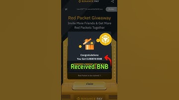 Received bnb | binance red packet code today #bnb #redpacket #redpacketcode