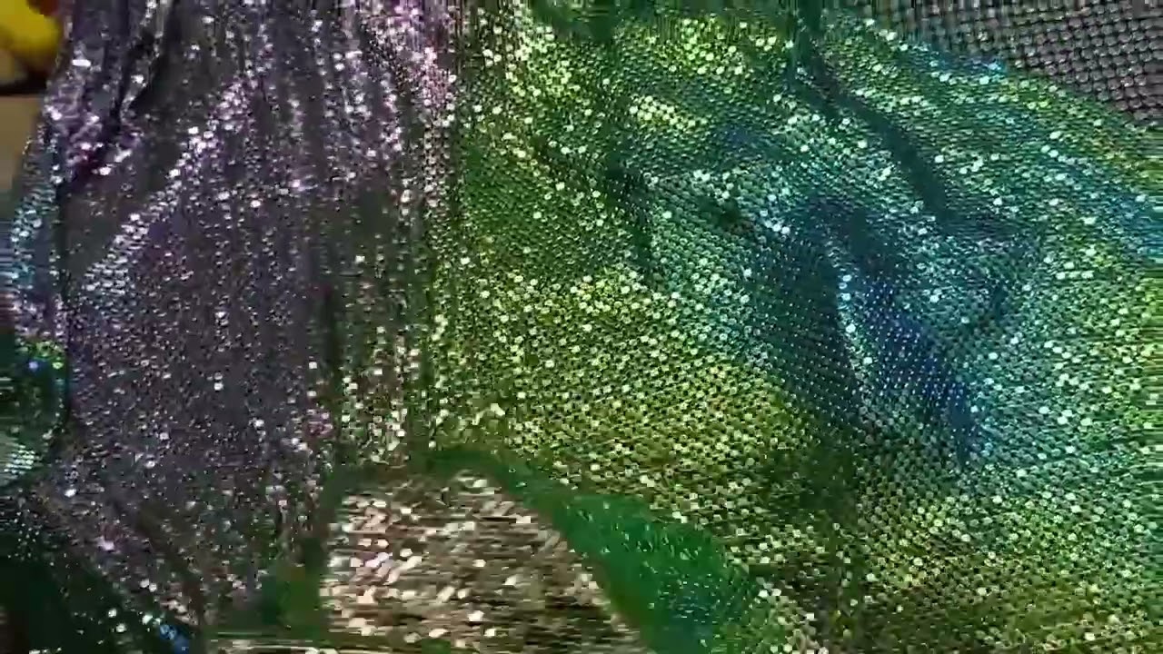 Multicolor Metal Mesh Green Chainmail Fabric | Atelier Rioux Haute Couture Textile Store