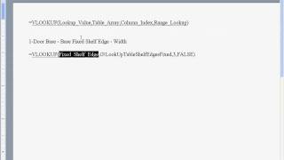 Microvellum v67 OverdrivePro - VLookup Formula Explained