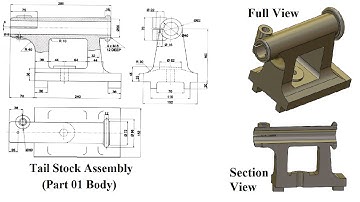 Solidworks Tutorial Tail Stock Assembly LearnVern Part 01 Body in Solidworks Check Description.