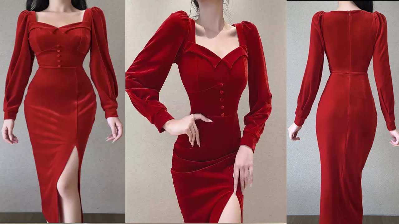 بطريقه سهله تفصيل فستان سواريه (قطيفة ) 2022 #مخمل