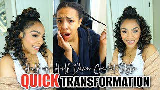 How To: Half Up Half Down Crochet Hairstyle [BEGINNER FRIENDLY] Ocean Wave Hair