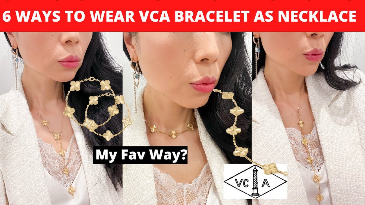 6 WAYS TO WEAR VCA 5 MOTIF BRACELET AS NECKLACE  Van Cleef and Arpels 5  motif guilloché bracelet 