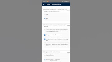 nptel IC engines and Gas turbines week 1 assignment answer 👍