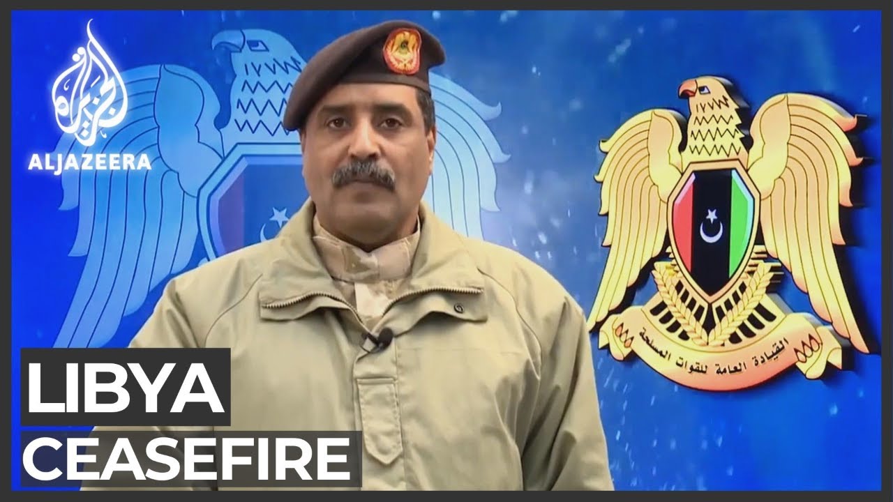 أعلنت القوات الليبية الموالية لحفتر وقفاً مشروطاً لإطلاق النار