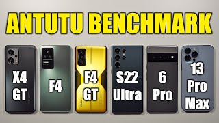 Poco X4 GT, F4, F4 GT / Samsung S22 Ultra / Pixel 6 / iPhone 13 Pro Max 🔥 AnTuTu Benchmark ⚡