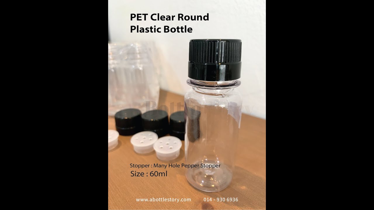 PET Clear Round Plastic Bottle Many Hole Stopper