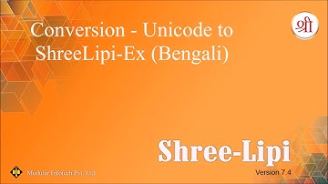 Conversion - Unicode to SLX (Bengali)