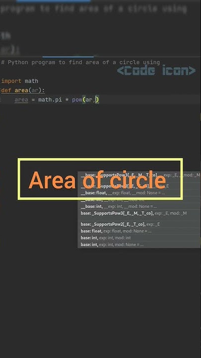 python program to find area of circle #python #shorts #programming # ...