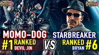 T8 🔥 MOMO-DOG (#1 Ranked Devil Jin) vs STARBREAKER (#6 Ranked Bryan) 🔥 Tekken 8 High Level Gameplay