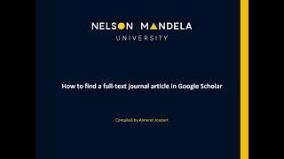 How to find a full text journal article in Google Scholar