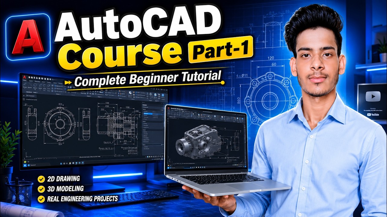 Introduction to AutoCAD Course in Hindi | Complete AutoCAD Tutorial for ...