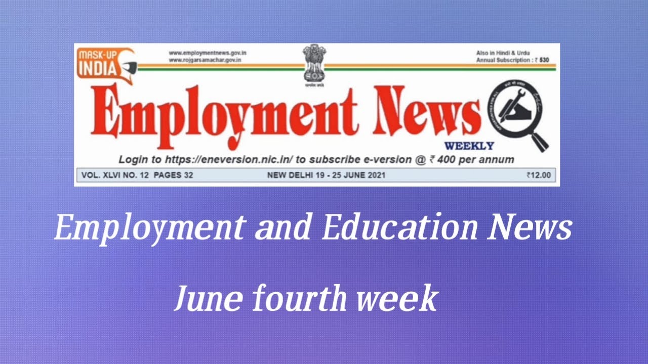 employment news june fourth week