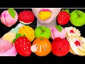 ASMR FRUIT CAKE *STRAWBERRY, WATERMELON, TANGERINE, MANGO, PEACH 과일 화과자, 아이스크림 먹방 EATING SOUNDS