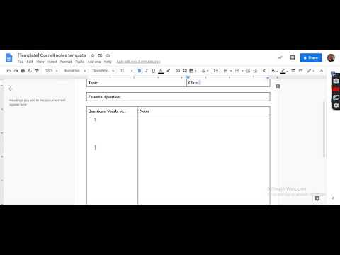 Using Digital Cornell Notes