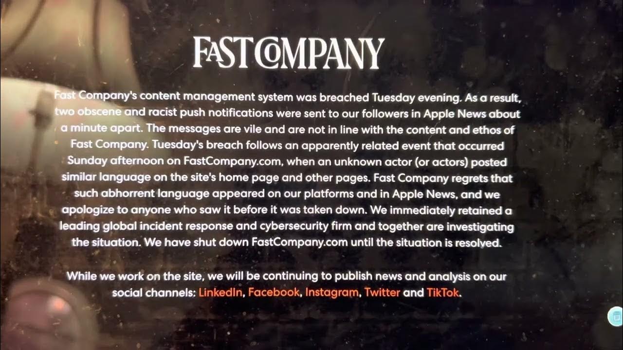 Fast Company FastCompany.com Hack Due To Lack Of Attention Paid To