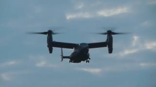 good USAF  CV22 Osprey   0063 lands & takes off RAF Mildenhall 21Sep16 659p