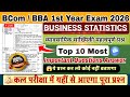 Business Statistics Important Questions Bcom, bba 1st year 2026| Business Statistics imp questions