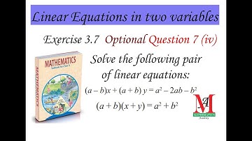 Solve linear equations (a-b)x+(a+b)y=a^2-2ab-b^2; (a+b)(x+y)=a^2+b^2 || Cross Multiplication Method