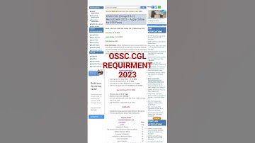 OSSC CGL Requirment2023 #viral #virelvideo #shortvideo #ossc