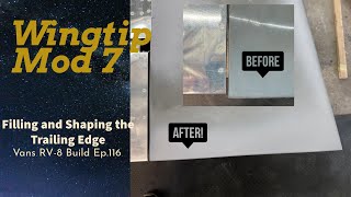 Vans RV 8 Trimming and Shaping Right Wingtip Trailing edge Ep116