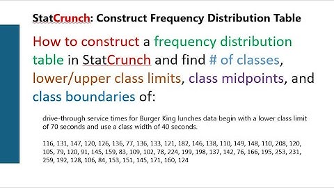 StatCrunch: Construct Frequency Distribution Table