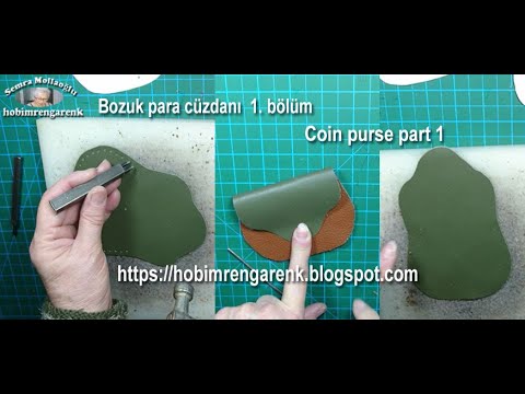Deri bozuk para cüzdan yapımı 1.bölüm  / Leather coin wallet making part 1 / Vegan leather / Recycle