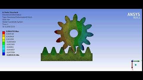 Rack And Pinion Gear Analysis in Ansys 19